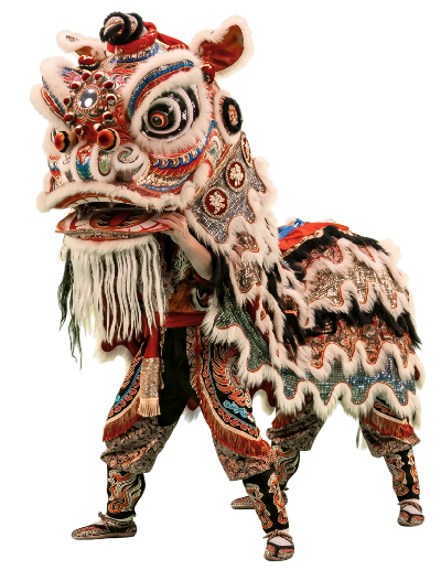 Leon bailando la danza tradicional china "El León"